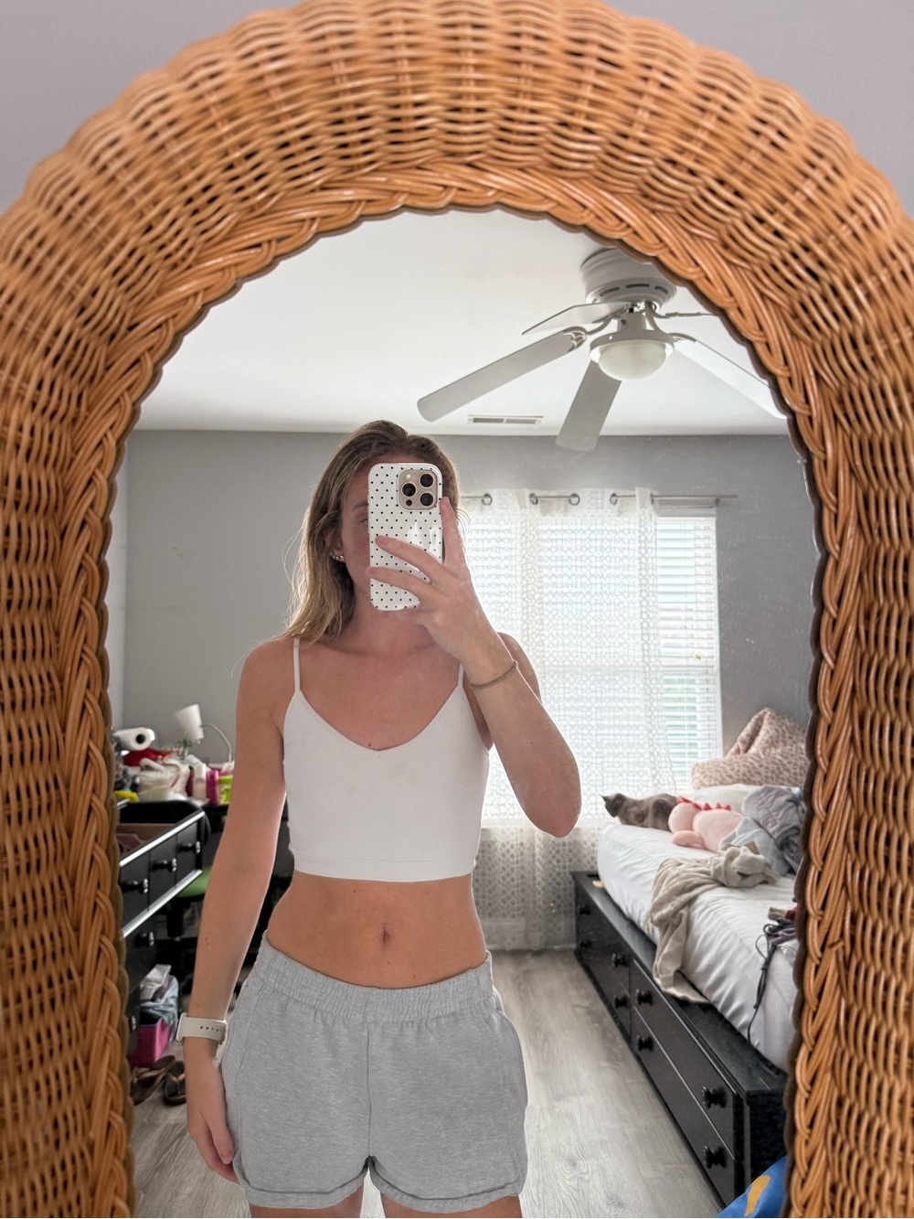 Garage white crop tank